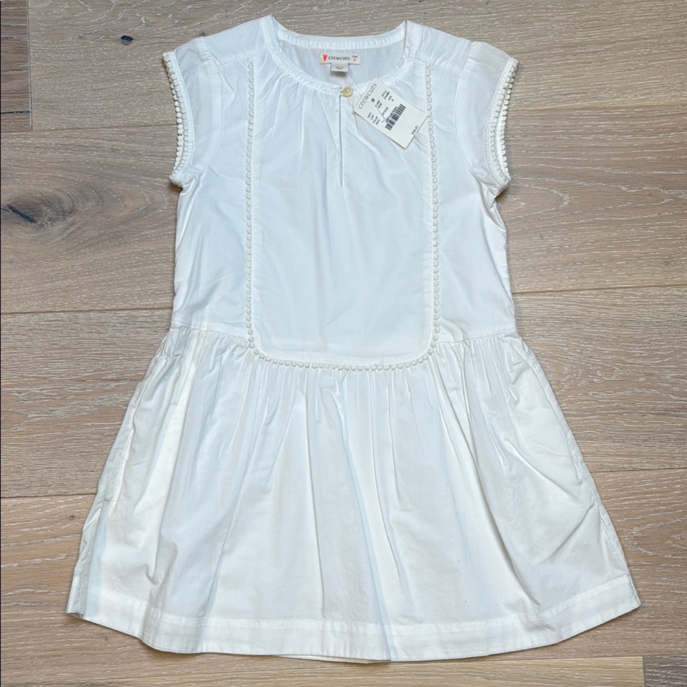 🆕 Crewcuts White Pleated Sundress with Flutter Cap Sleeves